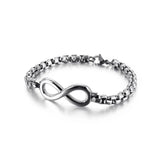 Stainless Steel Lucky Number 8 Chain Bracelet Man Box Chain Jewelry