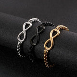 Stainless Steel Lucky Number 8 Chain Bracelet Man Box Chain Jewelry