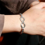 Stainless Steel Lucky Number 8 Chain Bracelet Man Box Chain Jewelry