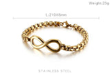 Stainless Steel Lucky Number 8 Chain Bracelet Man Box Chain Jewelry