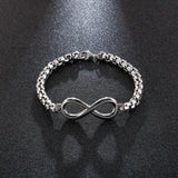 Stainless Steel Lucky Number 8 Chain Bracelet Man Box Chain Jewelry