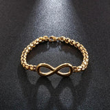 Stainless Steel Lucky Number 8 Chain Bracelet Man Box Chain Jewelry