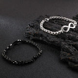 Stainless Steel Lucky Number 8 Chain Bracelet Man Box Chain Jewelry
