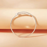 Rhinestone Bracelets for Women Rose Charm Bracelet Femme Jewelry