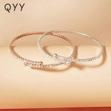 Rhinestone Bracelets for Women Rose Charm Bracelet Femme Jewelry