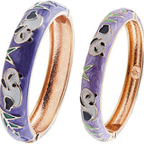 Enamel Double Bangles Set Metal Jewelry For Women