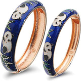 Enamel Double Bangles Set Metal Jewelry For Women