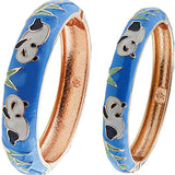 Enamel Double Bangles Set Metal Jewelry For Women