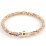 Punk Cable Wire Bangles Stainless Steel Rose Cable Chains Cuff Bracelets