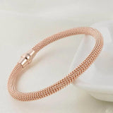 Punk Cable Wire Bangles Stainless Steel Rose Cable Chains Cuff Bracelets