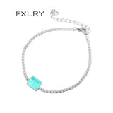 Oval Sky Zircon Ice Crack Bracelet Women Wedding Jewelry