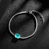 Oval Sky Zircon Ice Crack Bracelet Women Wedding Jewelry