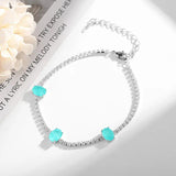 Oval Sky Zircon Ice Crack Bracelet Women Wedding Jewelry