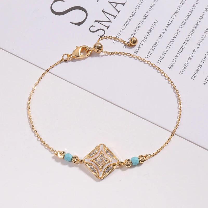 Rhinestone Star Chain Bracelet Adjustable Jewelry