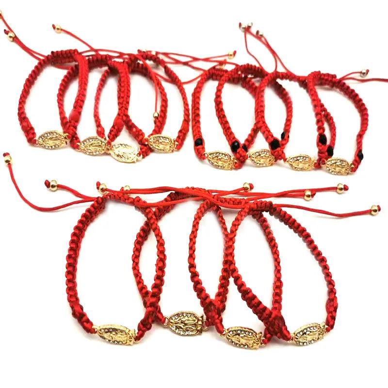 Religious Mary Double Hole Crystal Glass Bead Bracelet Men Women Prayer