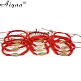 Religious Mary Double Hole Crystal Glass Bead Bracelet Men Women Prayer