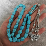 Islamic Tasbeeh 33 Beads Turquoise Stone Allah Prayer Beads Tespih Rosary
