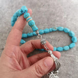 Islamic Tasbeeh 33 Beads Turquoise Stone Allah Prayer Beads Tespih Rosary