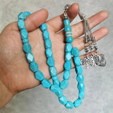 Islamic Tasbeeh 33 Beads Turquoise Stone Allah Prayer Beads Tespih Rosary
