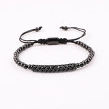 CZ Charm Stainless Steel Beads Macrame Bracelet