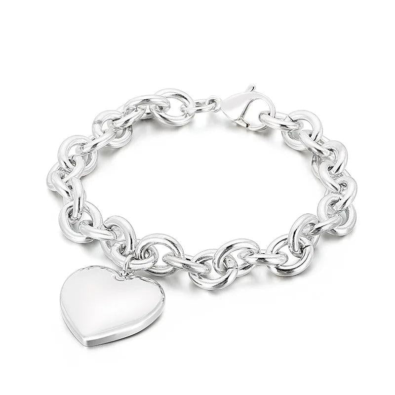 Women Silver Steel Red Rope Keychain Jewelry Gift