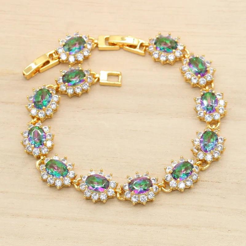 Multicolor Zirconia Bracelet for Women Birthday Wedding Jewelry