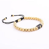 Stainless Steel CZ Lion Macrame Bracelet Men