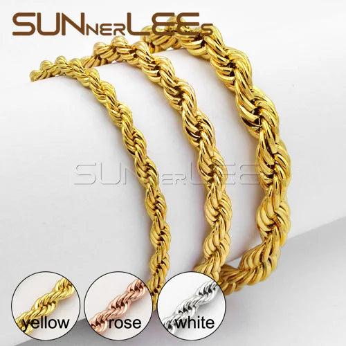 4mm~7mm Rose Bracelet Rope Twisted Chain C44 B