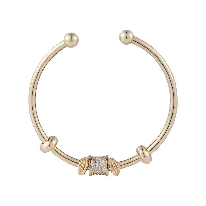 French Bling CZ Zircon Bangles for Women Statement Jewelry