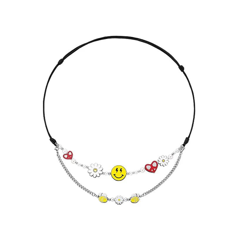 Hip Hop Daisy Anti-War Love Couples Necklace
