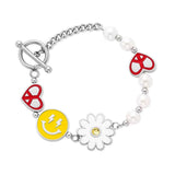 Hip Hop Daisy Anti-War Love Couples Necklace