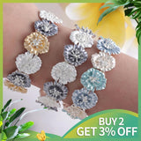 Crystal Enamel Flower Bracelet for Women