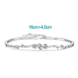 Silver Plated Heart Princess Bracelet with Purple CZ