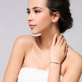 Silver Plated Heart Princess Bracelet with Purple CZ