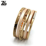 Nature Stone Leather Bracelet for Women