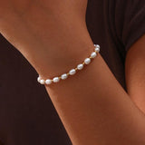 Freshwater Pearls Mixed Adjustable Chain Bracelet Bangle Women Jewelry