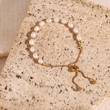 Freshwater Pearls Mixed Adjustable Chain Bracelet Bangle Women Jewelry