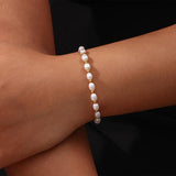 Freshwater Pearls Mixed Adjustable Chain Bracelet Bangle Women Jewelry
