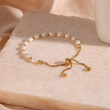 Freshwater Pearls Mixed Adjustable Chain Bracelet Bangle Women Jewelry