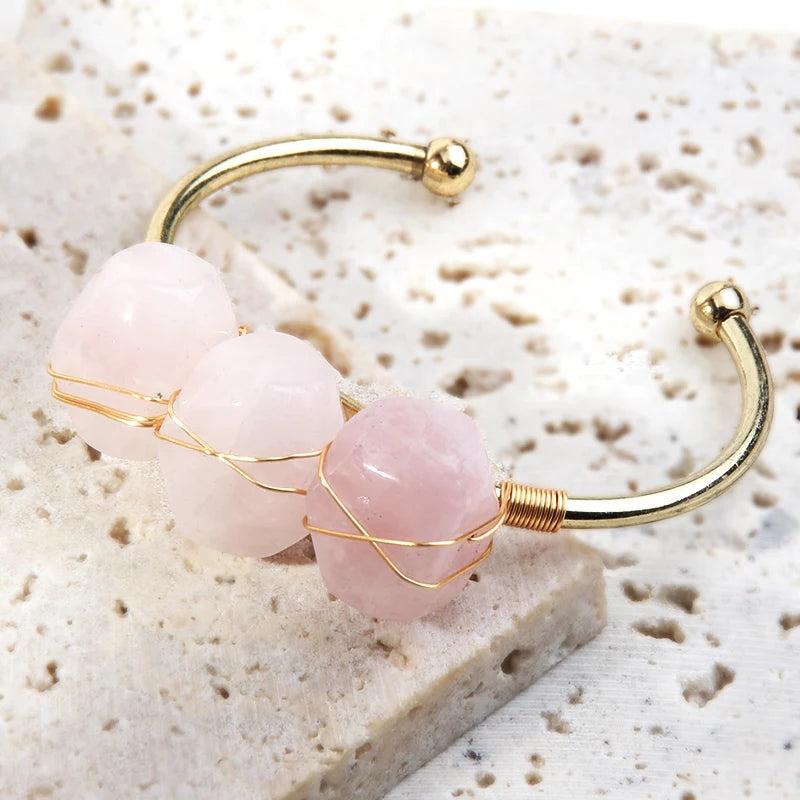 Stone Charm Bangle Bracelet for Women