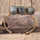 Stone Charm Bangle Bracelet for Women