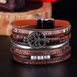 Bohemian Pearl Crystal Leather Multilayer Bracelet Women
