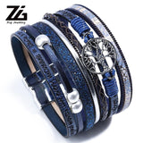 Bohemian Pearl Crystal Leather Multilayer Bracelet Women