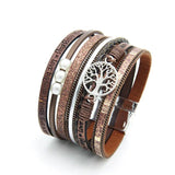 Bohemian Pearl Crystal Leather Multilayer Bracelet Women