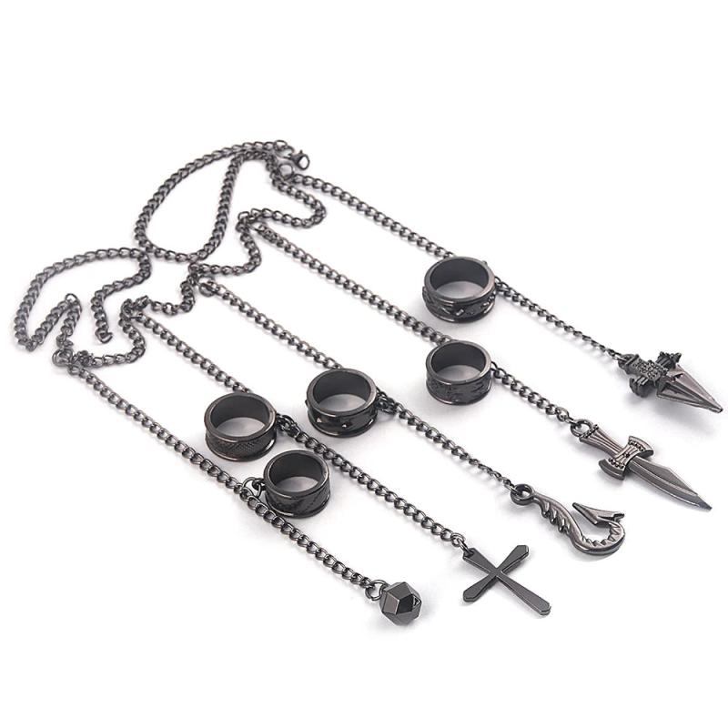 Hunter x Hunter Kurapika Rings Costume Jewelry Metal Prop Pendant Gift