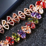 Colorful Zircon Heart Bracelet Wedding Jewelry