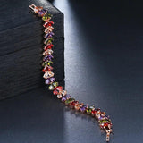 Colorful Zircon Heart Bracelet Wedding Jewelry
