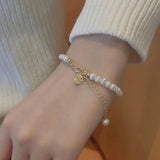 Blessed Pearl Bracelet Peach Jewelry Palace Style Party Wedding Bracelet