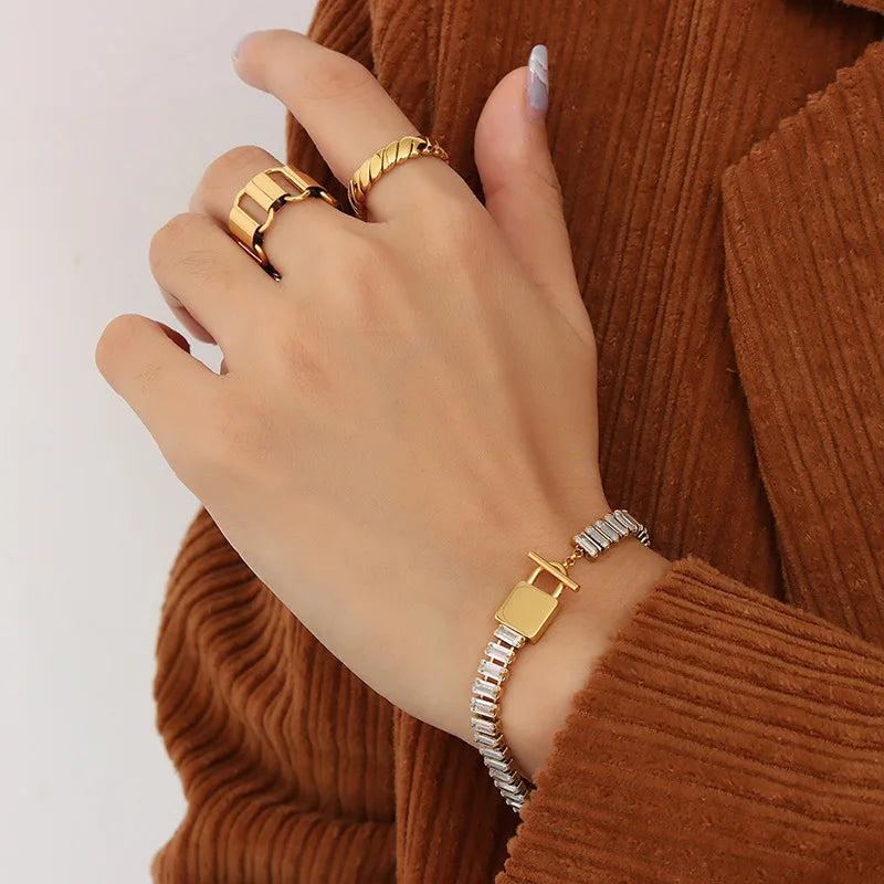 Zircon Bracelets Women's Stainless Steel Jewelry Gift
