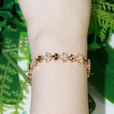 Rose Leaf CZ Tennis Bracelet for Women Wedding Party Jewelry